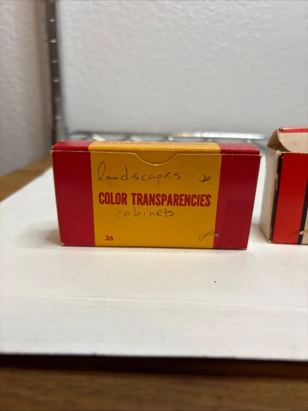 Vintage Color Transparencies Slide Boxes - Yellow & Red